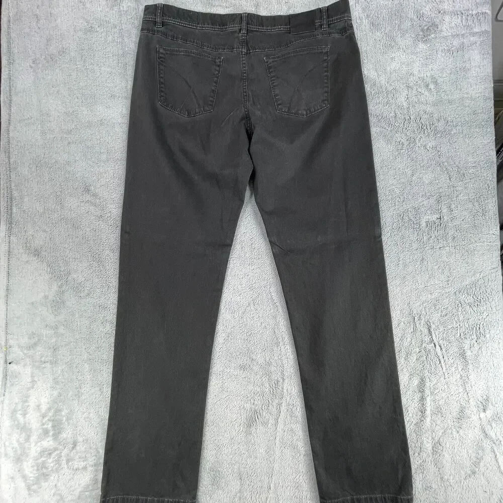 Brax Feel Good Cooper Pants Men's 38 X 34 Gray Cotton Mid-Rise Straight Leg